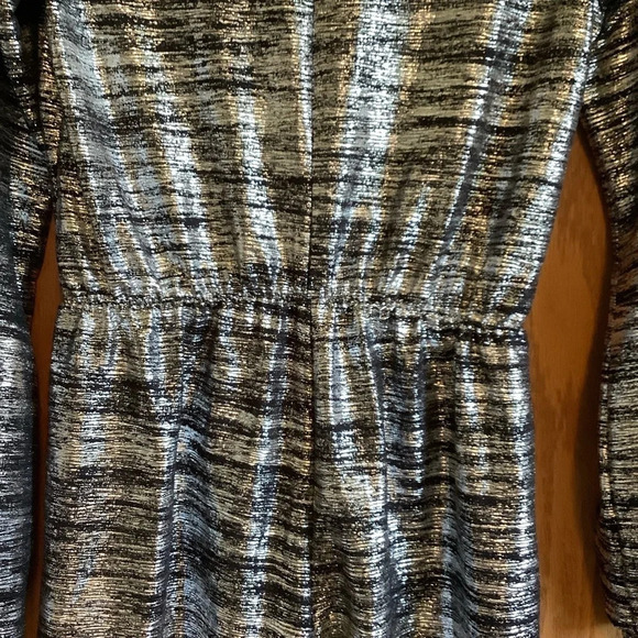 Don’t Ask Why Black & Silver Metallic Romper Sz-OS - Picture 6 of 8